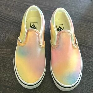 Brand new slip on tie-dye vans, young girls sz 1